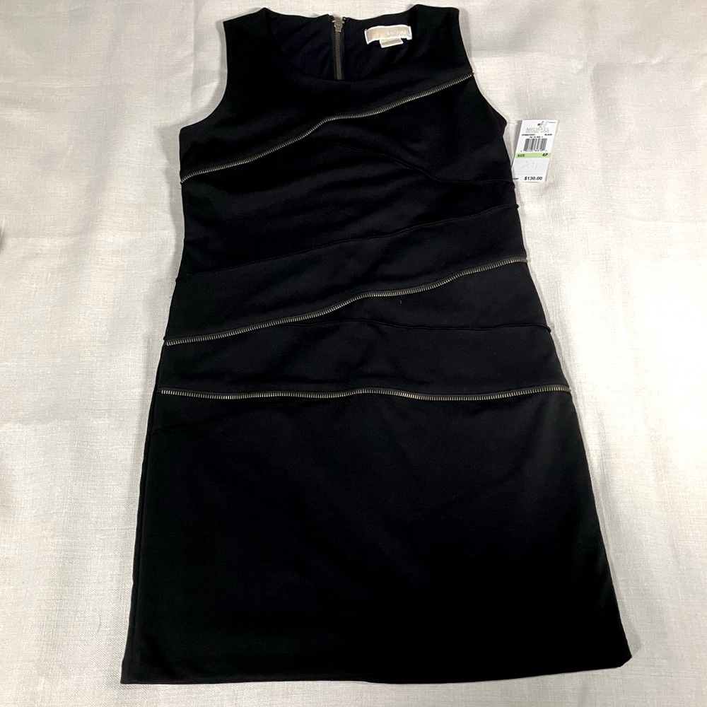 Michael Kors Black Stretch Dress Zipper Accent 4P